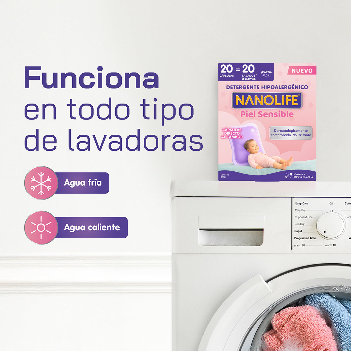 Detergente en Cápsulas Hipoalergénico - 20 lavados