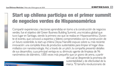 Start up chilena participa en el primer summit de negocios verdes de Hispanoamérica