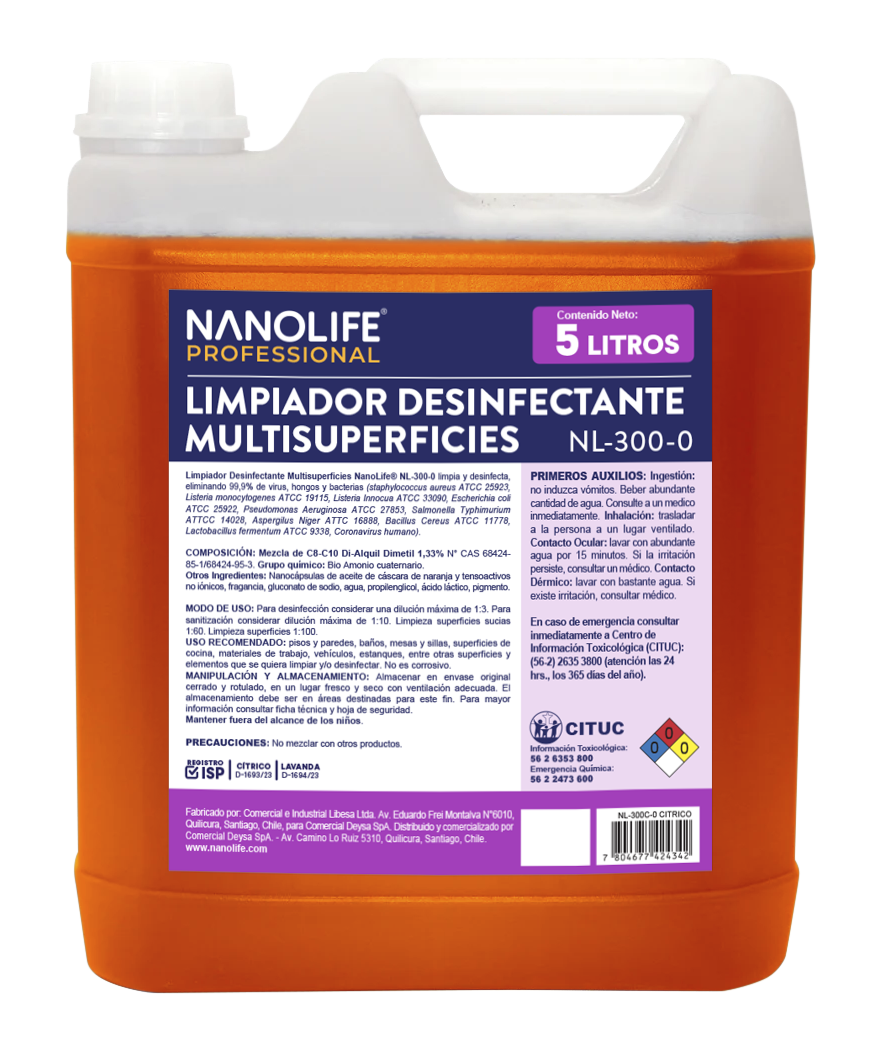 LIMPIADOR DESINFECTANTE MULTISUPERFICIES