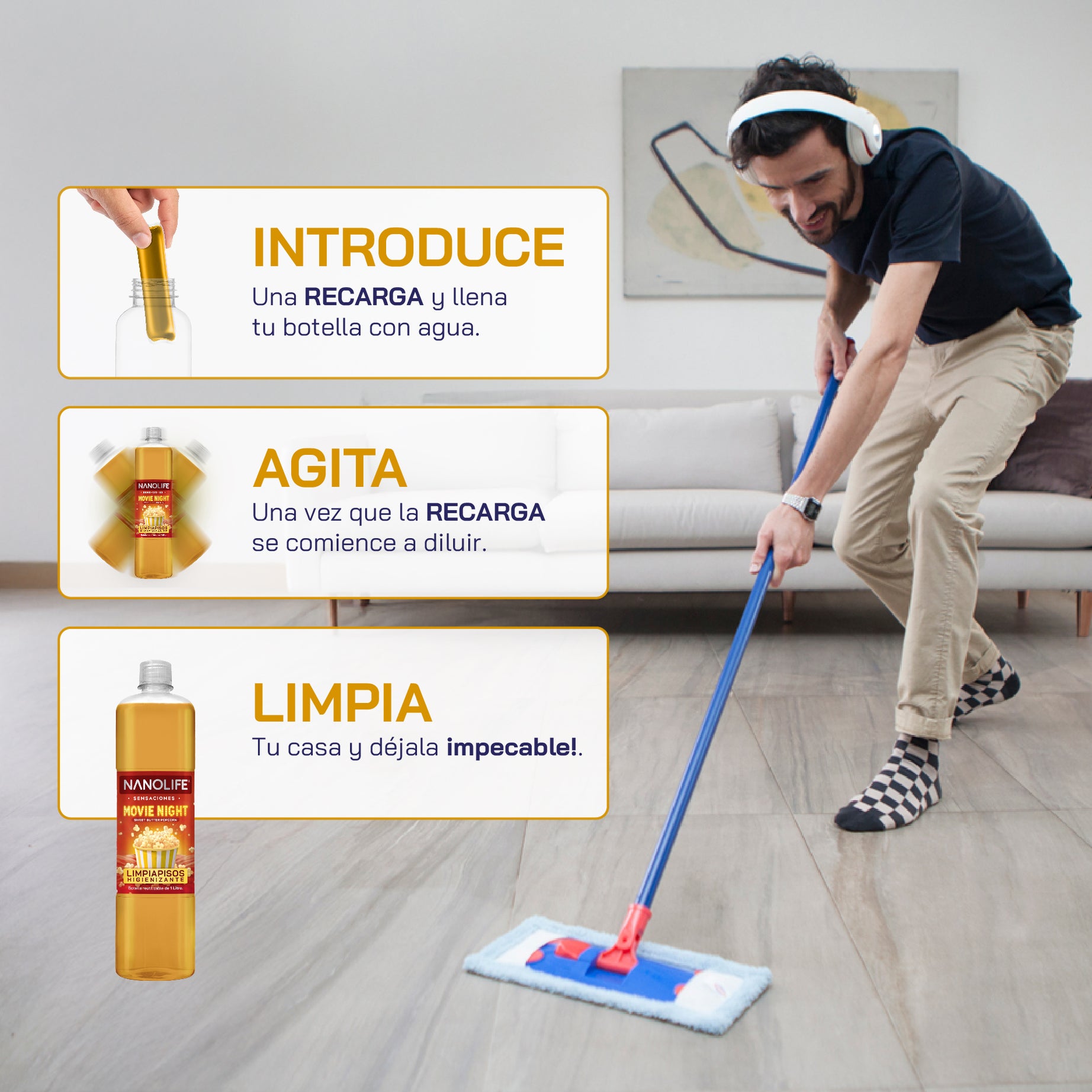 Limpiapisos Higienizante "Movie Night" - 1 Recarga