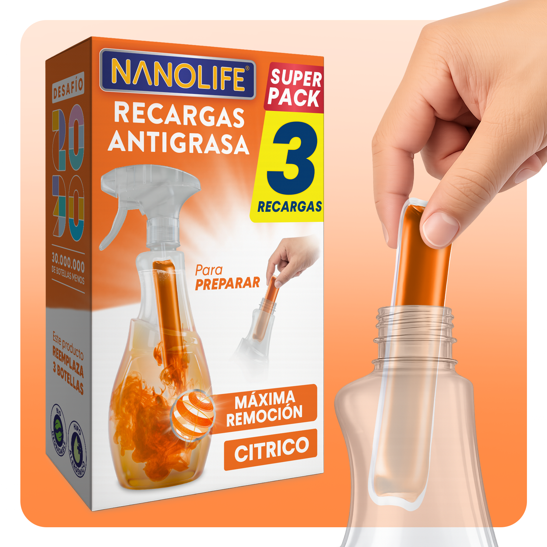 Antigrasa - 3 Recargas