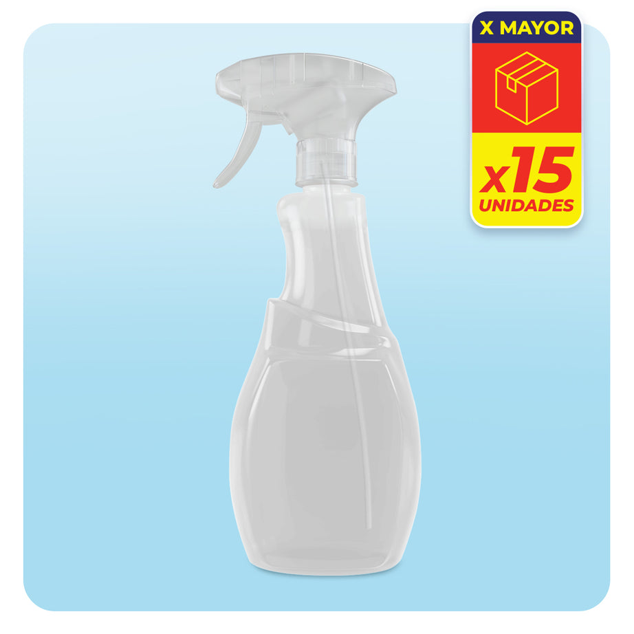 Botella Reutilizable con Gatillo Atomizador 600ml - 15u Caja por Mayor