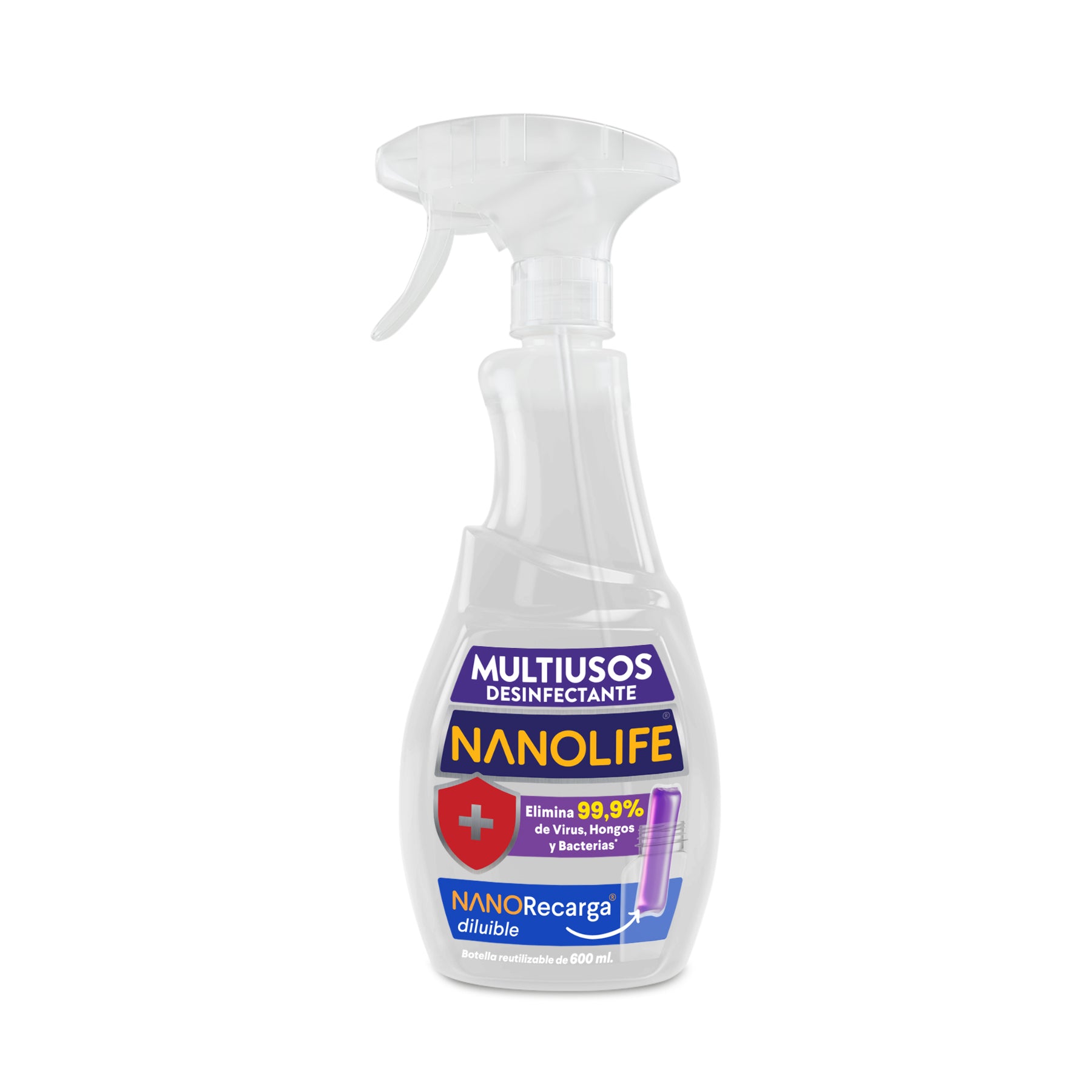 Botella reutilizable 600 cc - Multiusos desinfectante