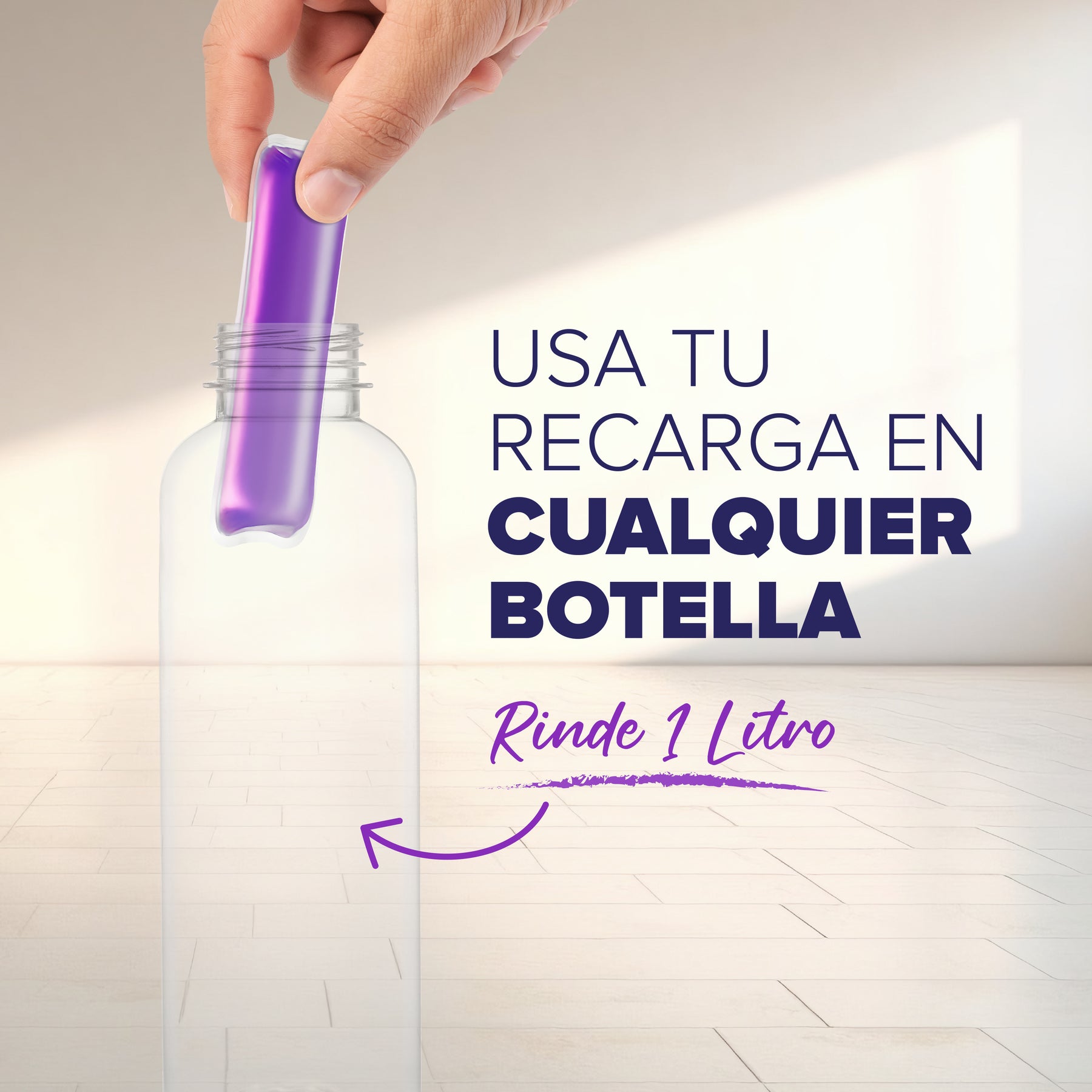 Botella reutilizable 1 litro - Limpiapisos desinfectante