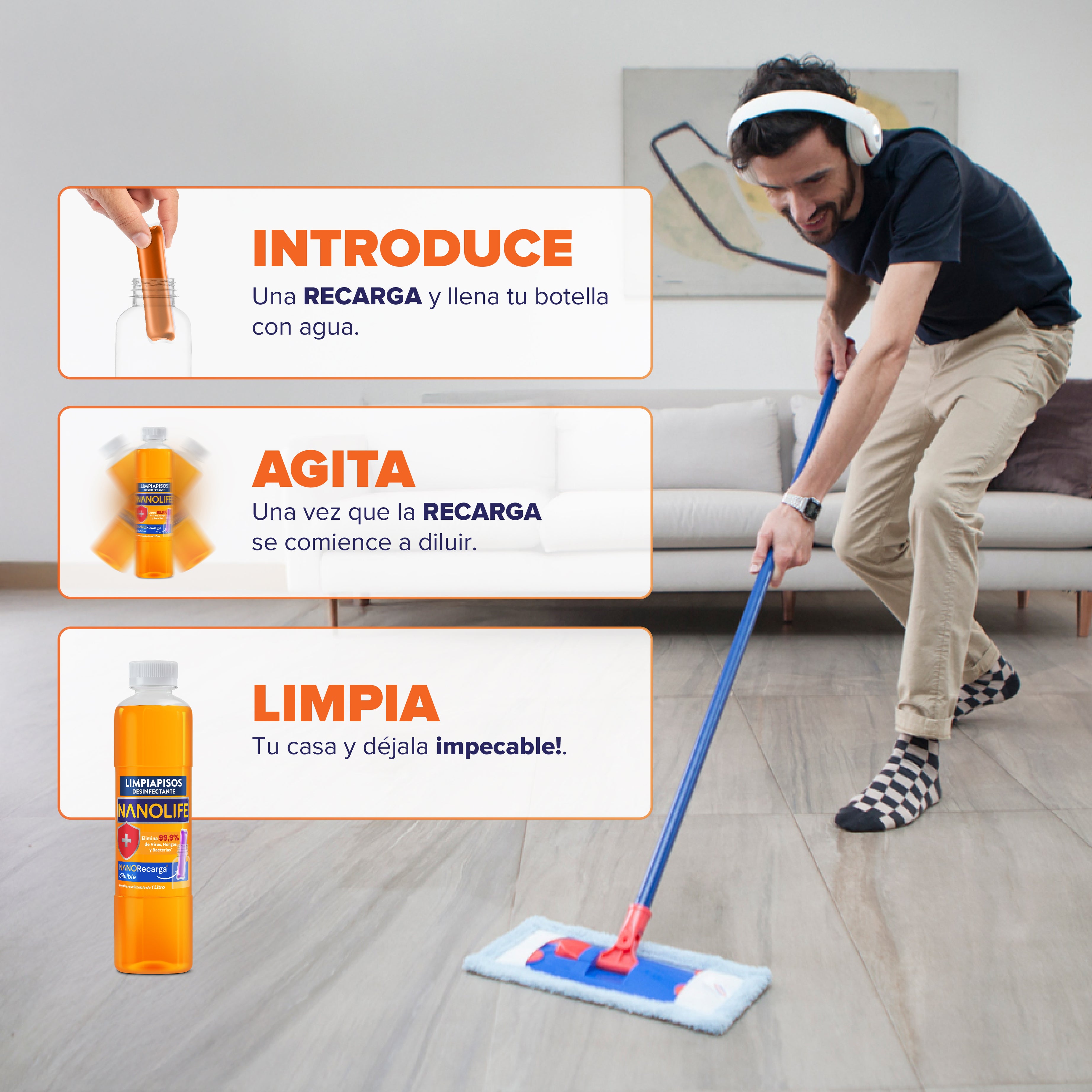 Limpiapisos Desinfectante - 3 Recargas