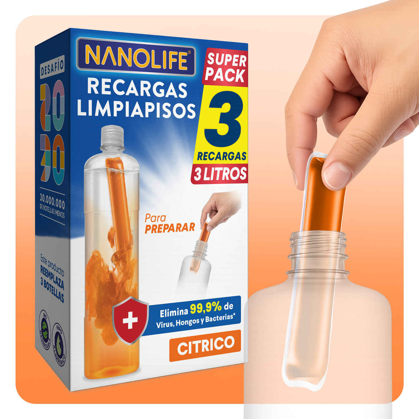 Limpiapisos Desinfectante - 3 Recargas