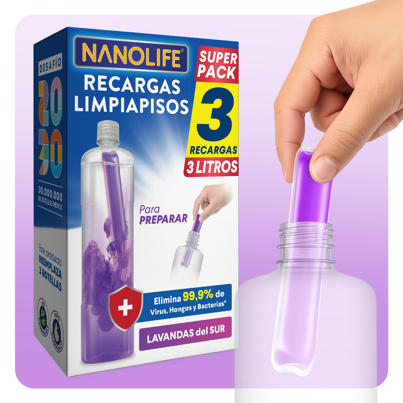 Limpiapisos Desinfectante - 3 Recargas