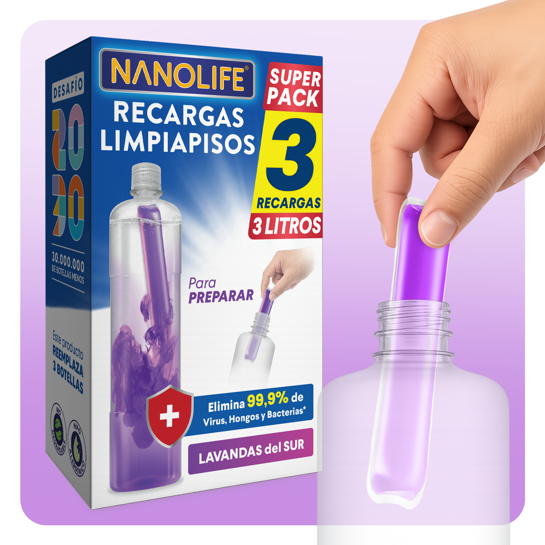 Limpiapisos Desinfectante - 3 Recargas