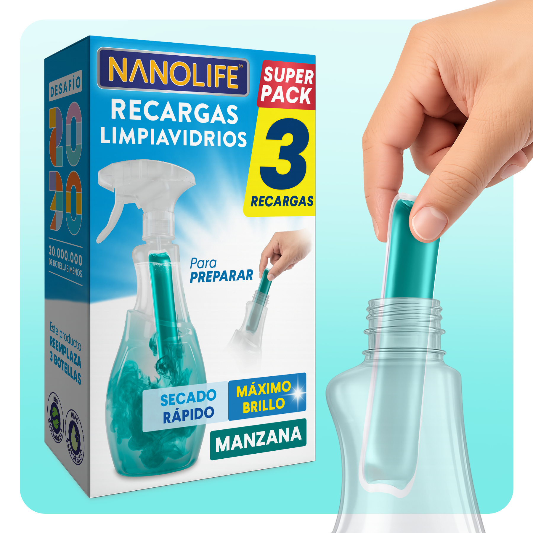 Limpiavidrios - 3 Recargas