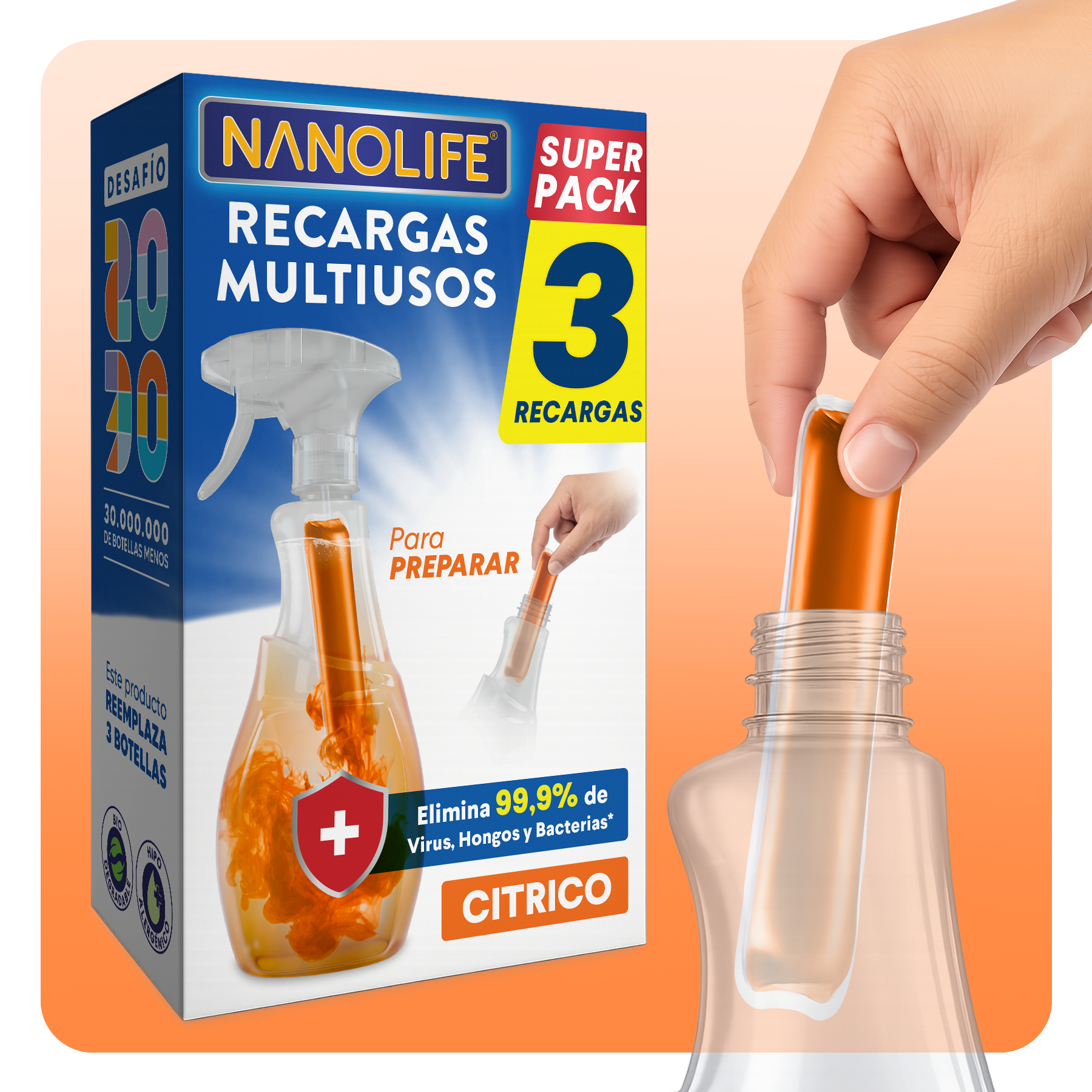 Multiusos Desinfectante - 3 Recargas