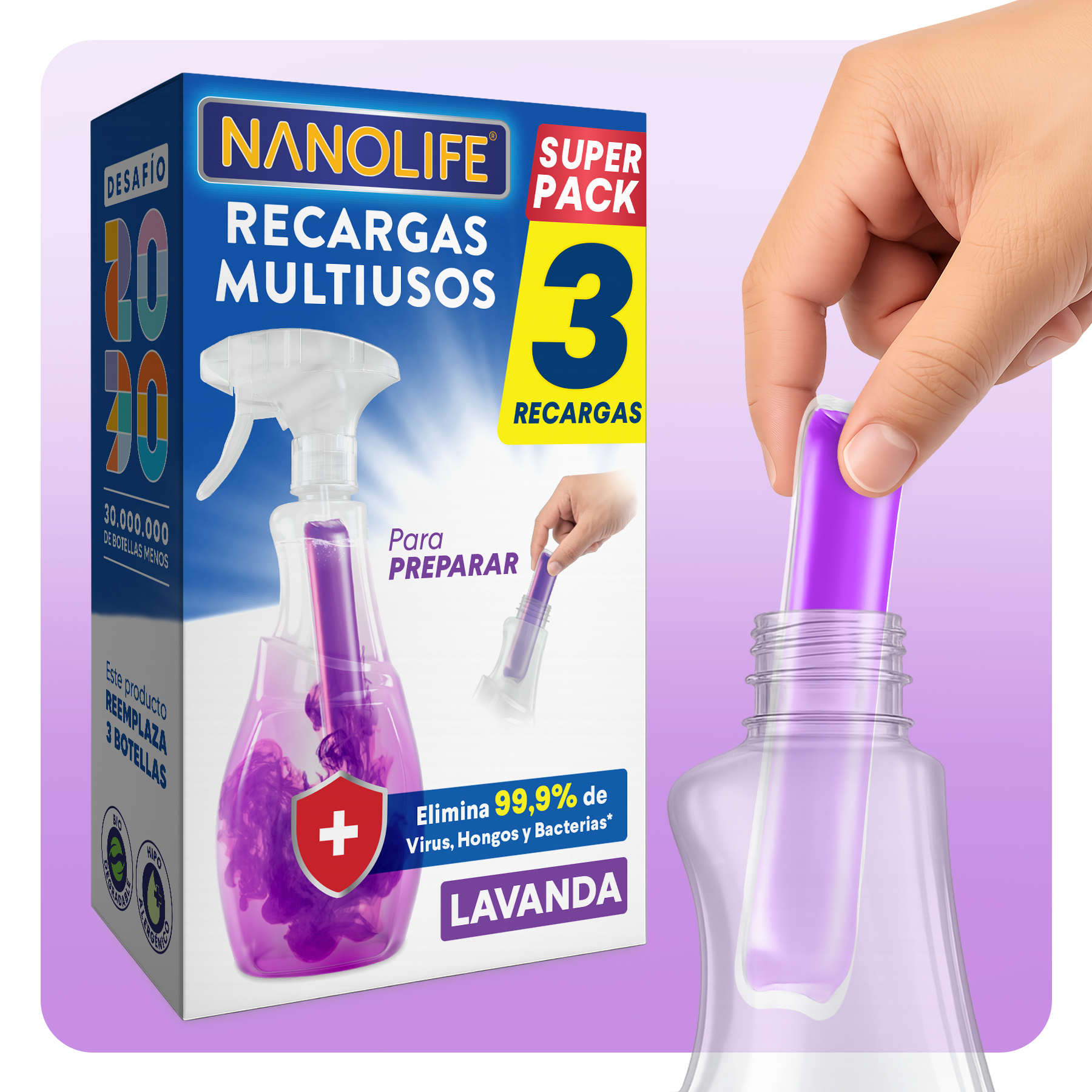Multiusos Desinfectante - 3 Recargas